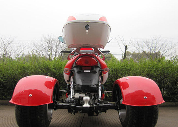 50cc三車輪のオートバイ大きい後部箱が付いている空気によって冷却される単一シリンダー4ストロークSOHC